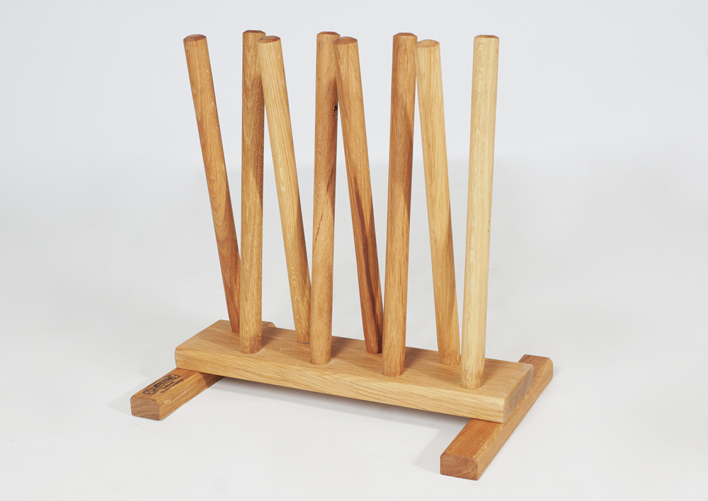 Solid Oak Double Row Cross Free-Standing Boot Rack (4 pairs)